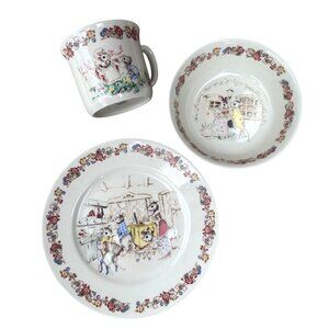 Trisa Fine Porcelain Bavaria Mouse Cup/Mug Plate Bowl Set Mice Whimsical Animals